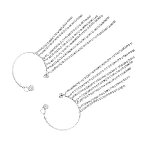NOLITOY Lange Strass Ohrclips für Damen mit Funkelnden Zirkonia Modische Quasten Ohrringe Eleganter Ohrschmuck Geeignet für Party und von NOLITOY