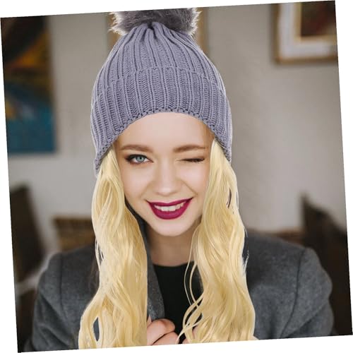 NOLITOY Langhaar perücke Damen mit Realistischem Lockigem Haar Weiche Strickmütze Atmungsaktiv Warm Modisch Hitzebeständig Bequeme Winter kopfbedeckung für Alltag und Outdoor von NOLITOY