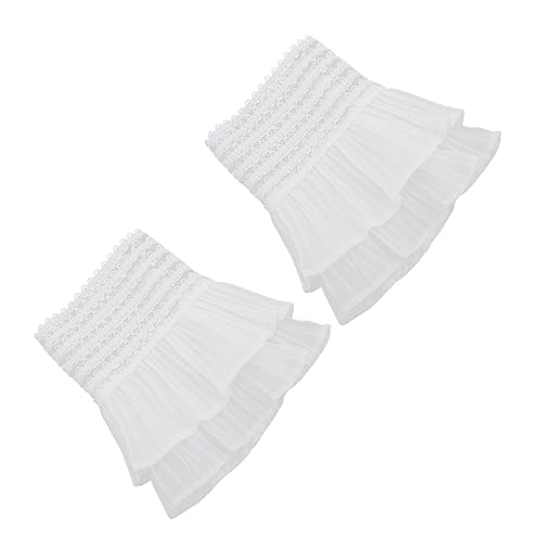 NOLITOY Layered Spitzenmanschetten Abnehmbare Fake Lace Cuff für Damen Netzspitze Ärmelmanschetten Hautfreundlich und Vielseitig für Hochzeitskleider Festmode und Kostüme von NOLITOY