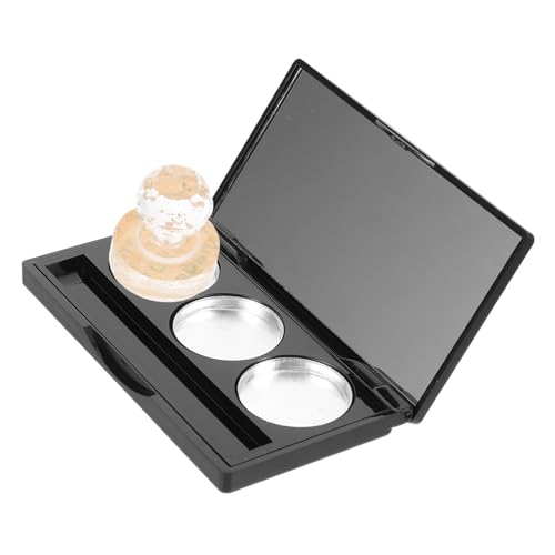 NOLITOY Leere Lidschattenpalette mit Spiegel Rechteckiger Mattschwarzer Kosmetik organizer Aufbewahrungsbox mit Runden Aluminium pfännchen und Doppelseitigem Klebeband Langlebig und NOLITOY Leere Lidschattenpalette mit Spiegel Rechteckiger Mattschwarzer Kosmetik organizer Aufbewahrungsbox mit Runden Aluminium pfännchen und Doppelseitigem Klebeband Langlebig und von NOLITOY