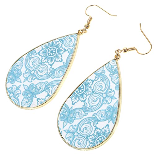 NOLITOY Leichte Tropfenohrringe aus Legierung in Hellblau Ästhetische Hängeohrringe für Teenagerinnen Ohrhänger mit Hook Design Geeignet für Partys Hochzeiten und Alltag von NOLITOY