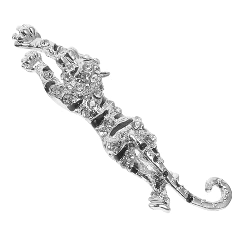 NOLITOY Leopard Brosche mit Strasssteinen Eleganter Tier Ansteckpin für Kleidung und Schals Modisches Accessoire für Damen und Herren Edles Design für Formelle und Freizeit Anlässe von NOLITOY