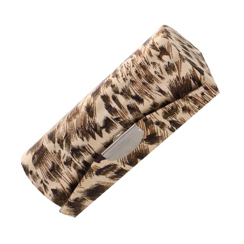 NOLITOY Leopardenmuster Lippenstiftetui mit Spiegel Handlicher Lippenstifthalter Besticktes Kosmetisches Aufbewahrungsset Multifunktional Kompakt für Damen Unterwegs Stilvoller Make up von NOLITOY