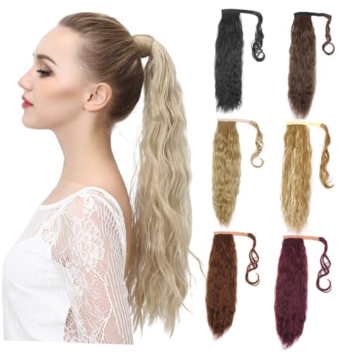 NOLITOY Lockige Perücke Mit Krallenclip Für Schnelle Haarverlängerung Natürlicher Look Und Komfort Handgefertigter Lockiger Pferdeschwanz Für Frauen Leicht Zuschneidbar von NOLITOY