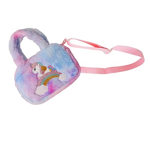 NOLITOY Regenbogen-plüschrucksack Kawaii Geldbörse Kindertasche Einhorn-themenparty-Dekoration Gefüllte Umhängetasche Einhorn-Tasche Kawaii Tiergeldbörse Füllung Handtasche Partnersuche von NOLITOY