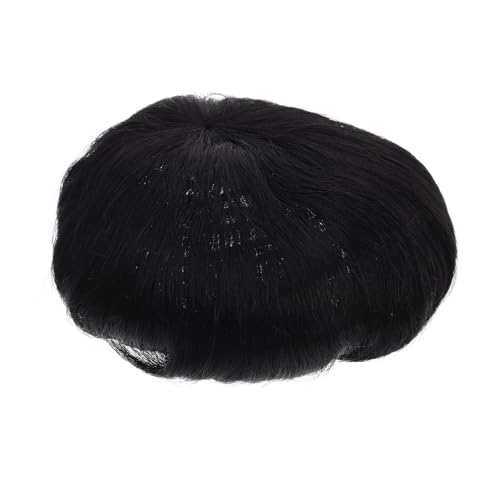 NOLITOY Männer Echthaar Perücke Kurzhaar Topper Natürliche Haarteil Leicht Atmungsaktiv Abdeckhaube gegen Glatzenflecken Alltag Geeignet von NOLITOY