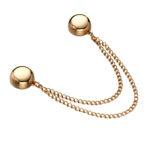 NOLITOY Magnetische Brosche für Kleidung Kreativer Schal Clip Dekorativer Magnetverschluss für Strickjacken Vielseitiger Mode Accessoire zur Sicherung von Schals und Goldene Kette Gold von NOLITOY