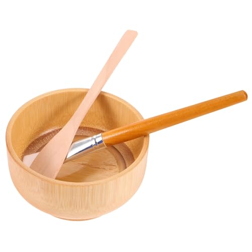NOLITOY Mascara Pinselset Holz Set Maskenrührschüssel-spatel Maskenmischschüssel Beauty-maskenschüssel Diy-maskenwerkzeugschüssel Sturzsichere Maskenschüssel Maskenpinselset Für Diy-masken von NOLITOY