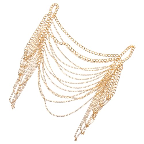 NOLITOY Mehrlagige Damen Body Chain in Gold Verstellbare Brust Schulterkette Modisches Körperaccessoire für Strandparty Festival und Sommerveranstaltungen von NOLITOY