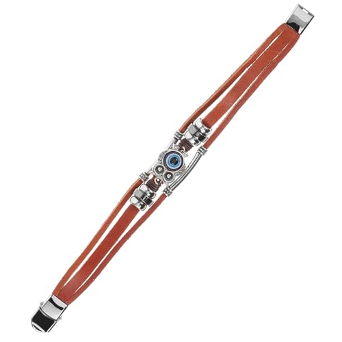 NOLITOY Flechtarmband Aus Rindsleder Mehrlagiges Armband Mit Eulen-anhänger Handmanschette Für Erwachsene Stapelbare Armbänder Für Männer Personalisierter Schmuck von NOLITOY