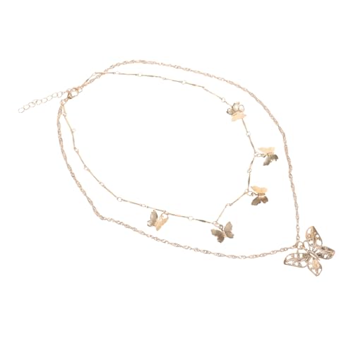 NOLITOY Mehrreihige Damen Halskette mit Kreativem Unregelmäßigem Metallanhänger Modischer Mehrlagiger Schmuck für Frauen Elegantes Accessoire für Party und Alltag Goldfarben NOLITOY Mehrreihige Damen Halskette mit Kreativem Unregelmäßigem Metallanhänger Modischer Mehrlagiger Schmuck für Frauen Elegantes Accessoire für Party und Alltag Goldfarben von NOLITOY