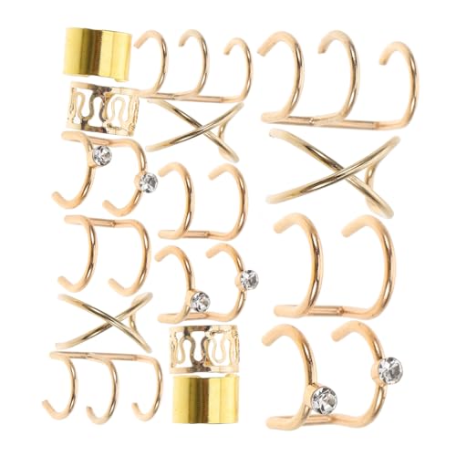 NOLITOY Metal Ear Clip Haarschmuck Goldfarbene Ohrklemme Piercing Vielseitiger Haarschmuck Für Zöpfe Dreadlocks Und Damen Accessoires Stilvoller Ohr Und Haarring von NOLITOY