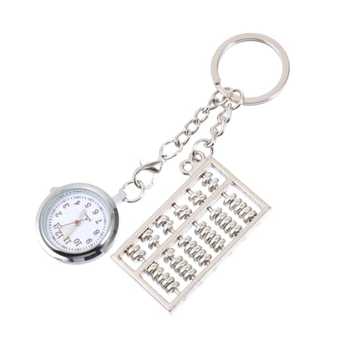 NOLITOY Metall Schlüsselanhänger Taschenuhr mit Rechenbrett Design Ergonomisch Stilvoll Praktisch für Pflegepersonal und Alltag Robuste Quarzuhr mit Stabilem Mechanismus als Geschenk für von NOLITOY