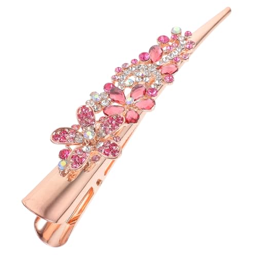 NOLITOY Metallic Haarklammer Damen Roter Kristall Haarschmuck Robuste Haarspange für Festliche Anlässe Hochzeit Party Geschenk Geeignet von NOLITOY