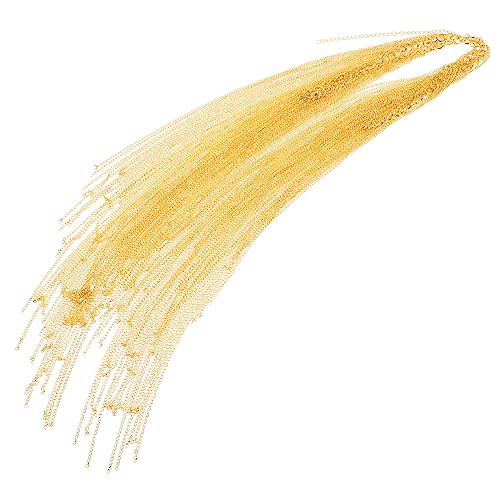 NOLITOY Metallische Taillenkette mit Quaste Lange Damen Body Chain für Kleid Glänzende Goldfarbene Hüftkette als Auffälliges Modeaccessoire für Abendkleider und Partys von NOLITOY