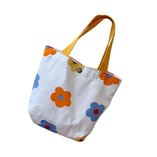 NOLITOY Mini Canvas Handtasche Damen mit Blumenmuster Süße Tragbare Handbag aus Robustem Dickem Baumwoll Leinen Modisch und Vielseitig für Alltag und Shopping Geeignet von NOLITOY
