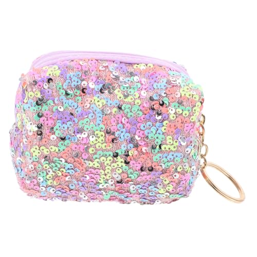 NOLITOY Mini Portemonnaie Schlüsselanhänger für Kleines Münzfach mit Sequin Design Tragbare Geldbörse in Regenbogenfarben Robust und Vielseitig für Kleingeld und Schlüssel von NOLITOY
