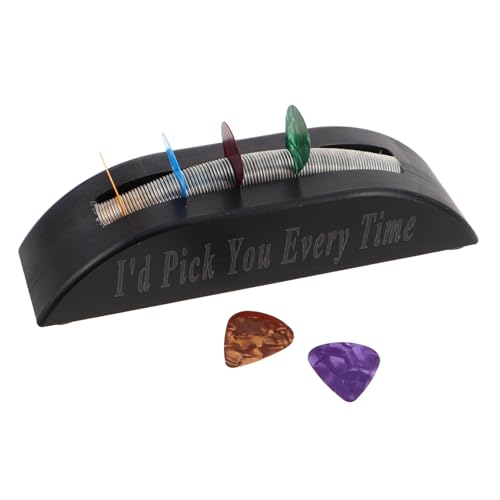 NOLITOY Minimalistischer Japanischer Plektrumhalter mit Rutschfester Federklemme für Akustik- und Bass Schwarzer PVC-gitarrenplektren Organizer für Musiker und Ukulele-Spieler von NOLITOY