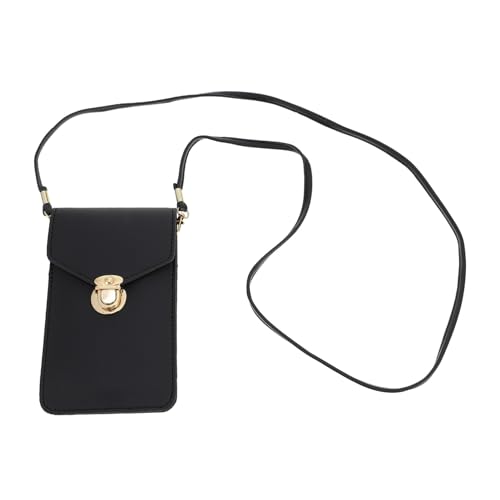 NOLITOY Modebewusste Handtasche Damen mit Touchscreen sperre Abnehmbarem Schultergurt Transparente Handy Münztasche Multifunktional für Handyfach und Kleingeld Schwarz von NOLITOY