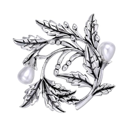 NOLITOY Modische Damen Brosche aus Legierung Wreath Brooch mit Strass und Perlen Leichter Schmuck für Kleid Pullover Schal Vielseitig als Anstecknadel und Anhänger Geeignet von NOLITOY