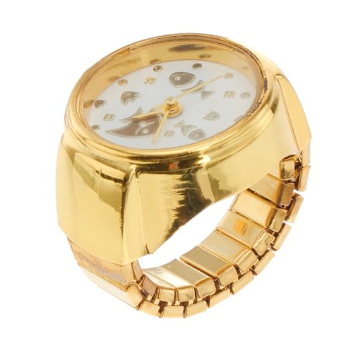 NOLITOY Modische Damen Fingeruhr Ring mit Katzenmotiv Verstellbar Langlebiges Legierungsmaterial Leichter Schmuck für Mädchen Praktisches Accessoire und Geschenkidee von NOLITOY