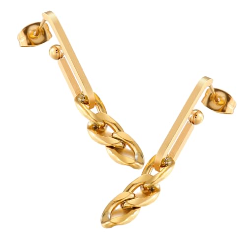 NOLITOY Modische Kettenglieder Ohrringe Damen Goldfarbene Metall Ohrhänger Minimalistisches Design Leichte Vielseitige Tropfenohrringe für Alltag und Besondere Anlässe NOLITOY Modische Kettenglieder Ohrringe Damen Goldfarbene Metall Ohrhänger Minimalistisches Design Leichte Vielseitige Tropfenohrringe für Alltag und Besondere Anlässe von NOLITOY