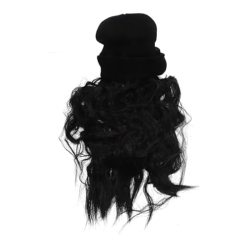 NOLITOY Knitted Beanie Hut Mit Perücke Für Damen Lange Gewellte Haare Warme Wintermütze Für Kalte Tage Für Freizeit Und Sport von NOLITOY