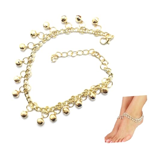 NOLITOY Multilayer Verstellbare Fußkette mit Glöckchen Damen Fußschmuck Stilvolle Knöcheldekoration für Frauen und Mädchen von NOLITOY