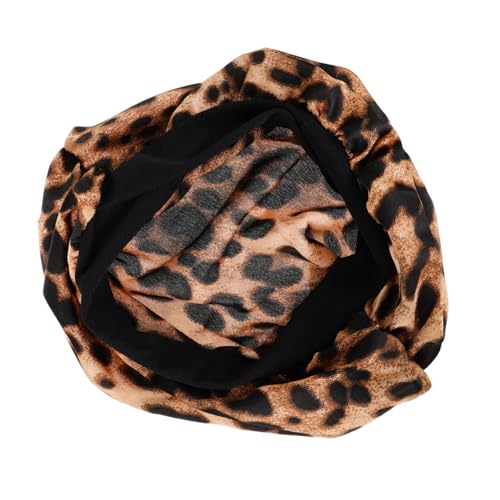 NOLITOY Nachtmütze aus Seidenimitat schlafende Mütze Haarhaube aus Seide haar abdeckkappe seiden turban haare silk cap for sleeping seidige Schlafmütze Damen Schlafmütze Die Seide Leopard von NOLITOY