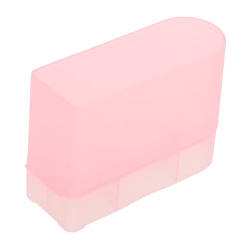 NOLITOY Nagelbohrer Aufbewahrungsbox Fächer Staubdicht Kunststoff Nagelfräser Bits Organizer Halbtransparent Rosa Für Nagelstudio Maniküre Pediküre Zubehör von NOLITOY