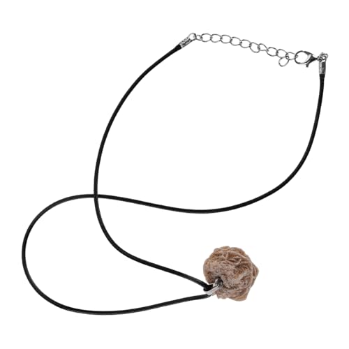 NOLITOY Natürliche Rosenohrhalskette Damen Choker mit Leichtem Steinanhänger Langlebige Imitat lederkette für Bequemen Alltagsschmuck Vielseitig Kombinierbar für Party und Hochzeit von NOLITOY