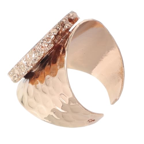 NOLITOY Natürlicher Achat Damenring Unregelmäßiger Stein Vergoldet Modischer Finger Schmuck Chic und Komfortabel Für Party und Alltag von NOLITOY