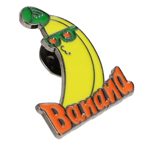 NOLITOY Niedliche Bananen Emaille Brosche Frucht Anstecknadel aus Robustem Metall Leichter Minimalistischer Anstecker für Rucksäcke Jacken und Hüte Praktisches und Dekoratives Accessoire von NOLITOY
