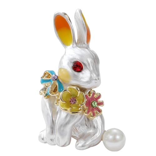 NOLITOY Niedliche Kaninchen Brosche für Damen Anstecknadel mit Blumenmotiv Modisches Accessoire für Kleidung Taschen und Jacken Vielseitige Schmuckbrosche für Festliche Anlässe Wie Ostern von NOLITOY