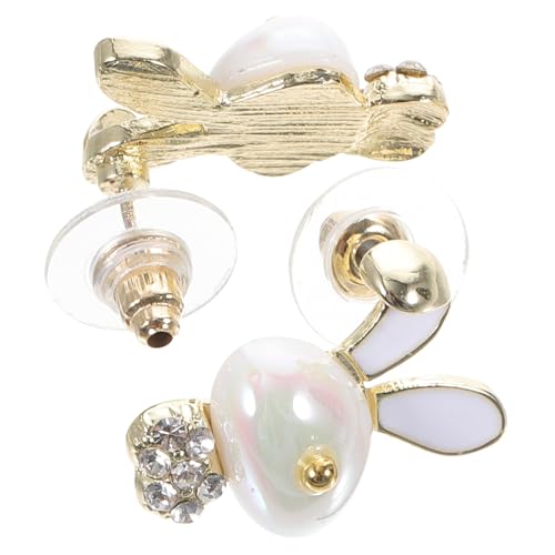 NOLITOY Niedliche Kaninchen Ohrstecker mit Perle Damen Ohrringe Modisch Leicht Strahlend für Mädchen und Frauen zu Ostern und Alltagsschmuck von NOLITOY