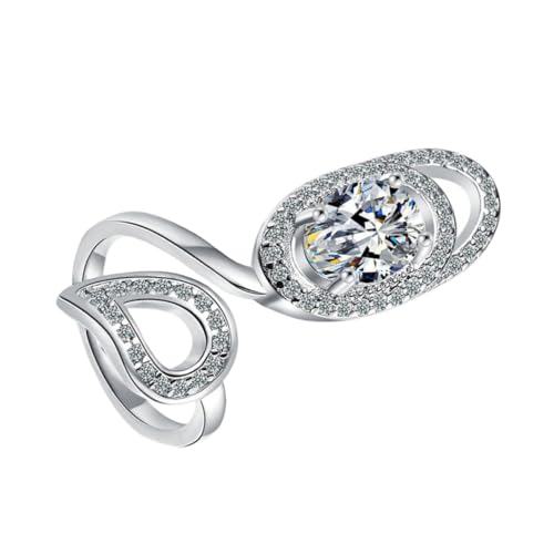 NOLITOY Offener Fingernagelring Damen Strass Verstellbar Modisch Nagelschmuck Eleganter Nagelring Geschenkidee für Frauen Party Schmuck Zubehör von NOLITOY