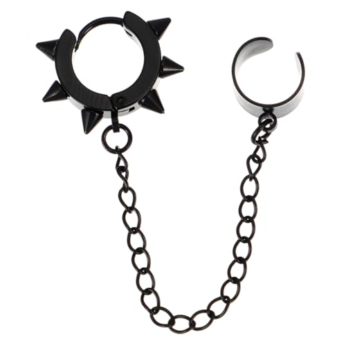 NOLITOY Ohrclip Ohrloch Damen Herren Hip Hop Punk Ohrschmuck Stylischer No Piercing Ear Accessory Schwarzer Einfacher Ohrring NOLITOY Ohrclip Ohrloch Damen Herren Hip Hop Punk Ohrschmuck Stylischer No Piercing Ear Accessory Schwarzer Einfacher Ohrring von NOLITOY