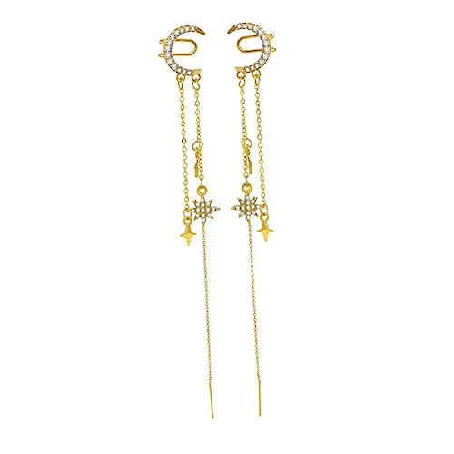 NOLITOY Baumelnde Kettenohrringe Mondsternohr Ohrschmuck Clip Für Damen Ohne Piercing Ohrclips Aus Legierung Mit Baumelnden Sternen Und Monden Für Hochzeit Geburtstag Weihnachten Halloween NOLITOY Baumelnde Kettenohrringe Mondsternohr Ohrschmuck Clip Für Damen Ohne Piercing Ohrclips Aus Legierung Mit Baumelnden Sternen Und Monden Für Hochzeit Geburtstag Weihnachten Halloween von NOLITOY