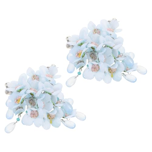 NOLITOY Ohrhänger mit Glasquasten Herzförmiges Blumendesign Leichte Sommerohrringe für Frauen Urlaubsschmuck für Strand und Festtagslooks von NOLITOY