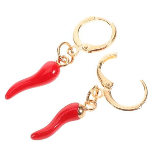 NOLITOY Ohrringe mit Chili Pfeffer für Damen Creolen Italienischem Horn Baumelnde Ohrhänger Rot Trendiger Statement Ohrschmuck für Frauen Einzigartiges NOLITOY Ohrringe mit Chili Pfeffer für Damen Creolen Italienischem Horn Baumelnde Ohrhänger Rot Trendiger Statement Ohrschmuck für Frauen Einzigartiges von NOLITOY