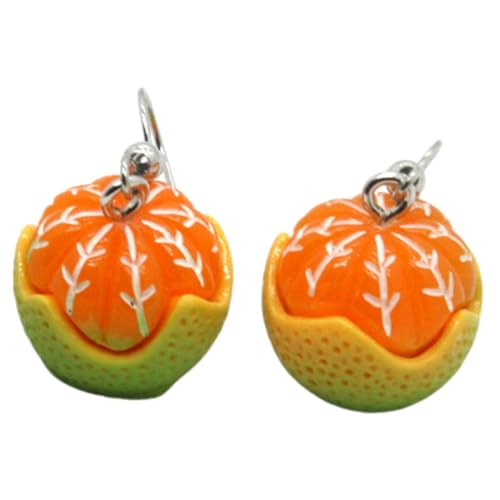 NOLITOY Orange Ohrringe Damen Tropfen Ohrhänger Fruchtförmig Leicht Harz Langlebig Modisch Für Party Alltag Schmuck von NOLITOY