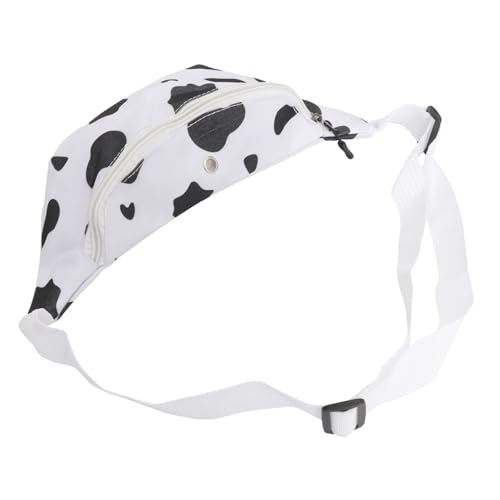 NOLITOY PU Brusttasche mit Niedlichem Kuhmuster Kratzfestes Design Glatter Metallreißverschluss Leichte Damen Umhängetasche für Alltag und Freizeit Modischer Crossbody Begleiter von NOLITOY