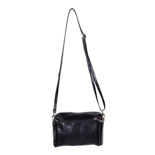 NOLITOY PU Damen Mini Crossbody Schultertasche Verstellbarer Gurt Leicht Kleine Umhängetasche Reise Geldbörse Alltagstasche Schwarz von NOLITOY