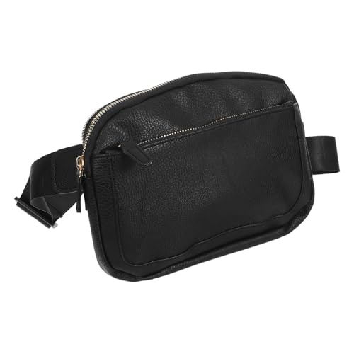 NOLITOY PU Damen Taillentasche Leicht Verstellbar Vielseitig Für Outdoor Sport Wandern Laufen Portable Hüfttasche Mit Multi Fächern Schwarz von NOLITOY