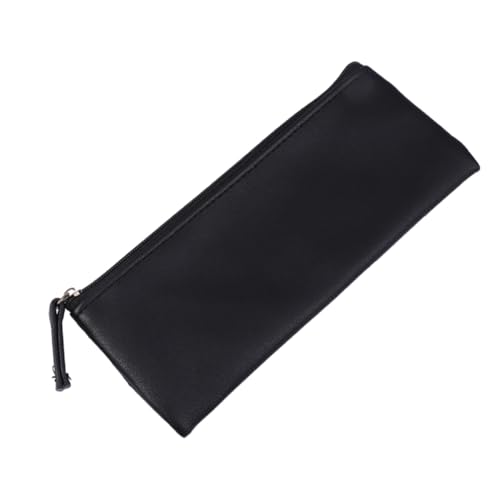 NOLITOY PU Leder Federmäppchen Multifunktional Pencil Organizer Stifteetui Kosmetiktasche Schwarz Schüler Schreibwaren Aufbewahrungsbeutel von NOLITOY