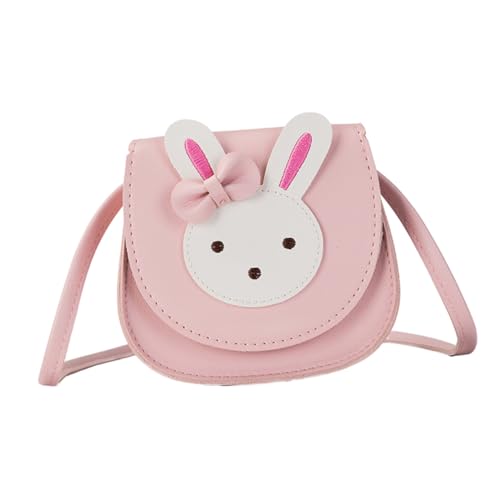 NOLITOY PU Mini Umhängetasche für Mädchen Kleine Schultertasche mit Niedlichem Hasenmotiv Leicht Strapazierfähig für Sommer Party Strand und Alltag Rosa von NOLITOY