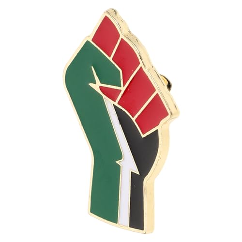 NOLITOY Palästina Flaggen Anstecknadel Metall Brosche mit Freiheitsfaust Motiv Emaille Abzeichen für Kleidung Rucksack Hut Modisches Patriotisches Accessoire für Damen und Herren von NOLITOY