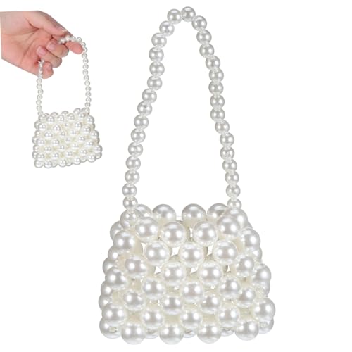 NOLITOY Pearl Clutch Bag Damen Mini Handtasche aus Perlen Leichte Kompakte Abendtasche für Hochzeit und Partys Vielseitig Verwendbare Perlentasche für Schlüssel Lippenstift und Handy von NOLITOY