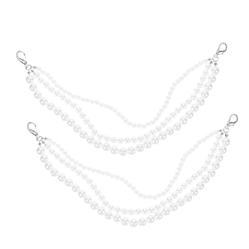 NOLITOY Pearl Schuhkette Sneaker Zubehör mit Dreilagiger Handgefertigter Perlenverzierung Dekorative Schuhanhänger für Damen Modische und Stabile Schuhketten mit Einfachem Verschluss von NOLITOY