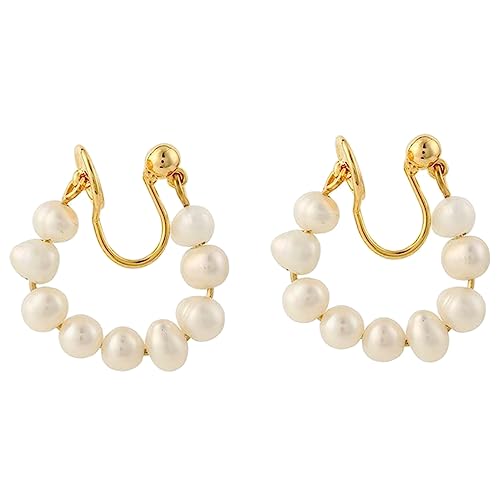 NOLITOY Perlen Clip Ohrringe Damen Ohrmanschette Leicht Elegant Nicht Durchbohrt Komfortabel Ohrschmuck Für Frauen Teenager von NOLITOY